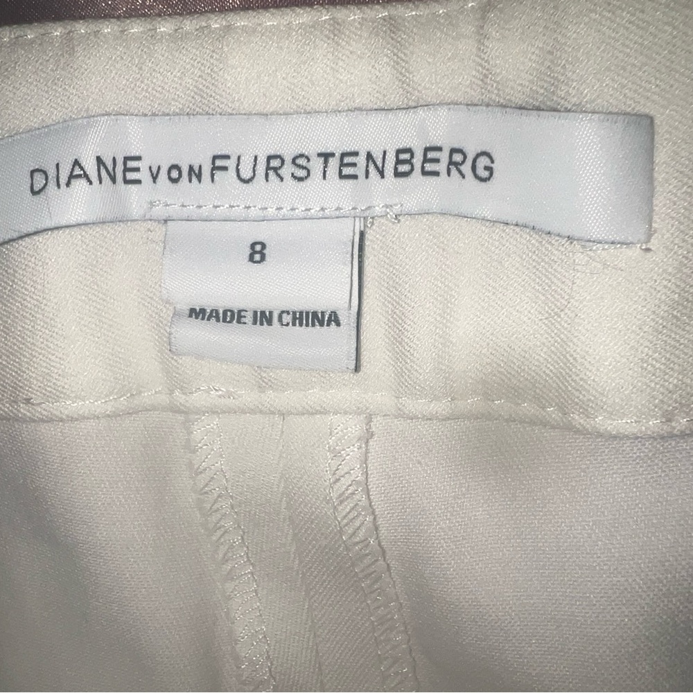 Diane Von Furstenberg Off White, Cream, Ivory Trousers, size 8 - Picture 7 of 8